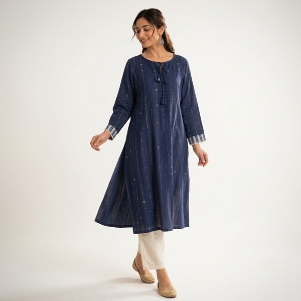 searchkareinonline blue kurti 03